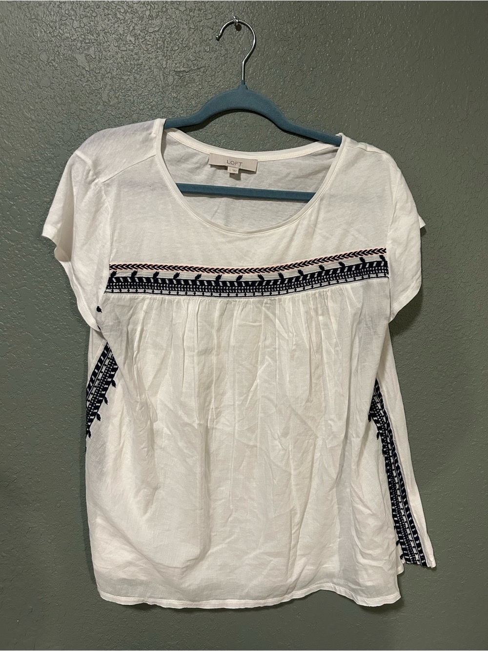 LOFT white cotton blouse